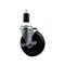 Service Caster 5'' Hard Rubber Swivel 1-3/8'' Expanding Stem Caster with Brake SCC-EX20S514-HRS-TLB-138 - alternate 1